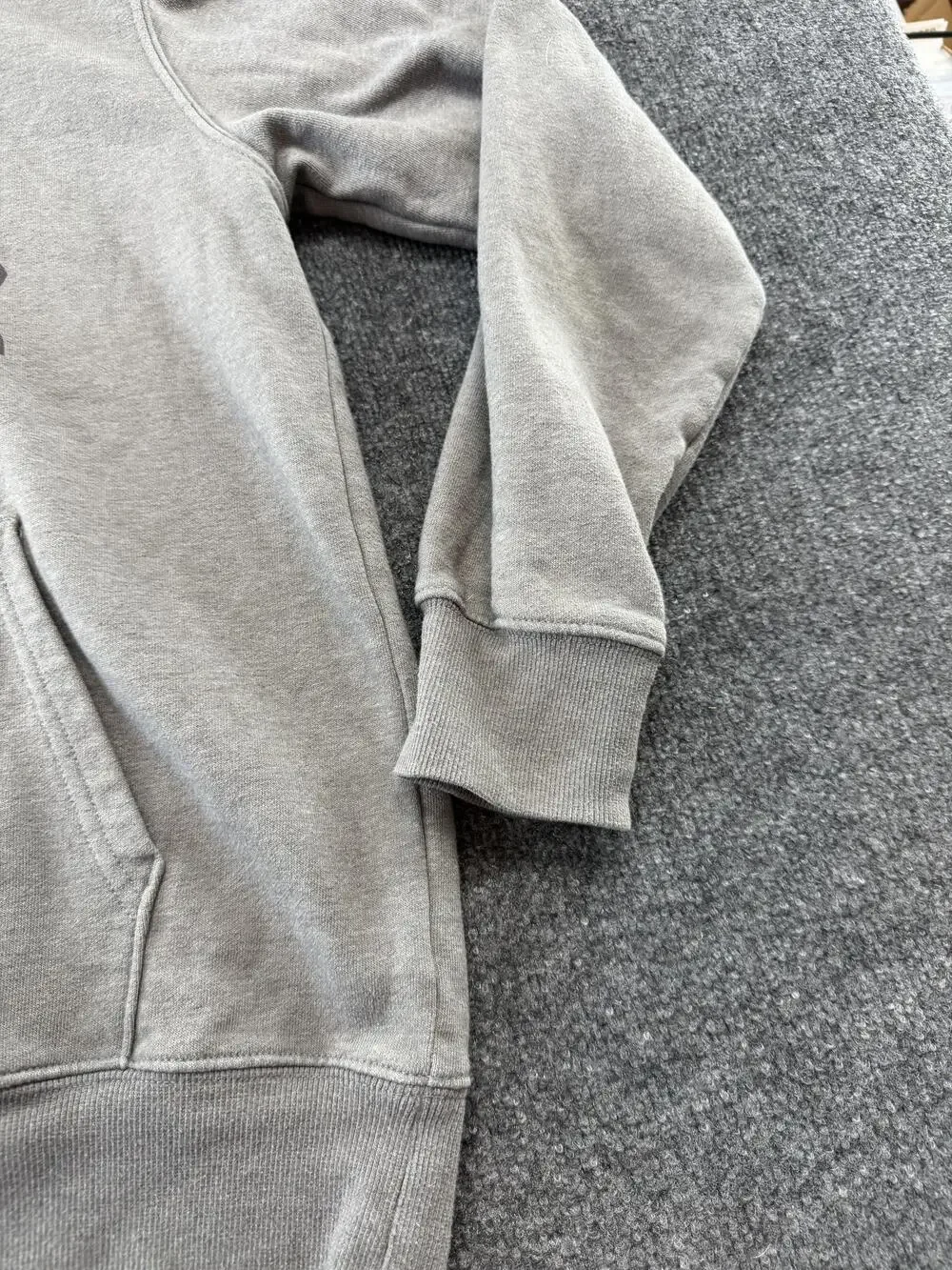 The North Face Hoodie Mens Medium Gray Bear Graphic Pullover Fleece Sweatshirt